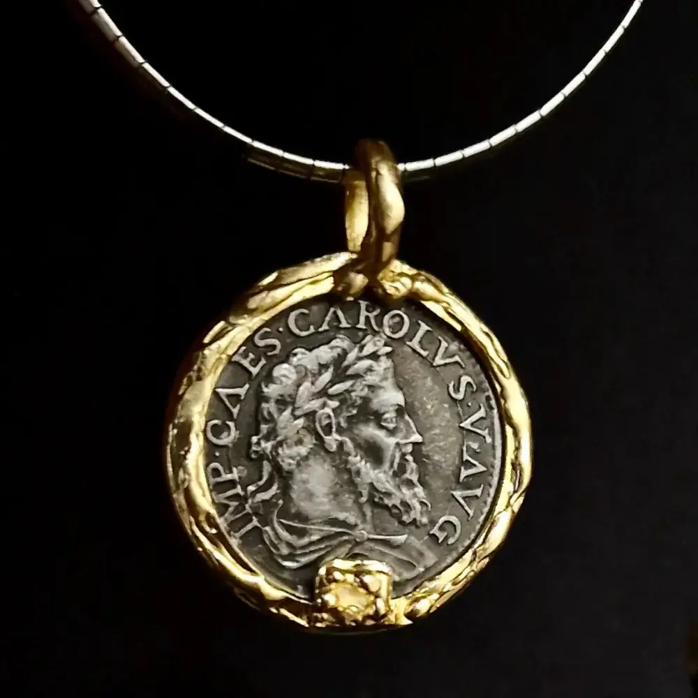 Testone Carlo V, Bronzo, Moneta, replica